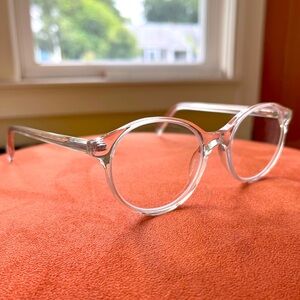 Warby Parker Farris blue-light filtering readers in Crystal